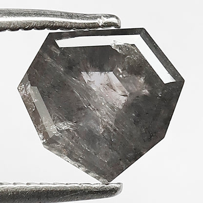 Natural Loose Modified cut Salt and Pepper Diamond, 1.32 CT Grayish Black Earth Mined Diamond For Unique Jewelry