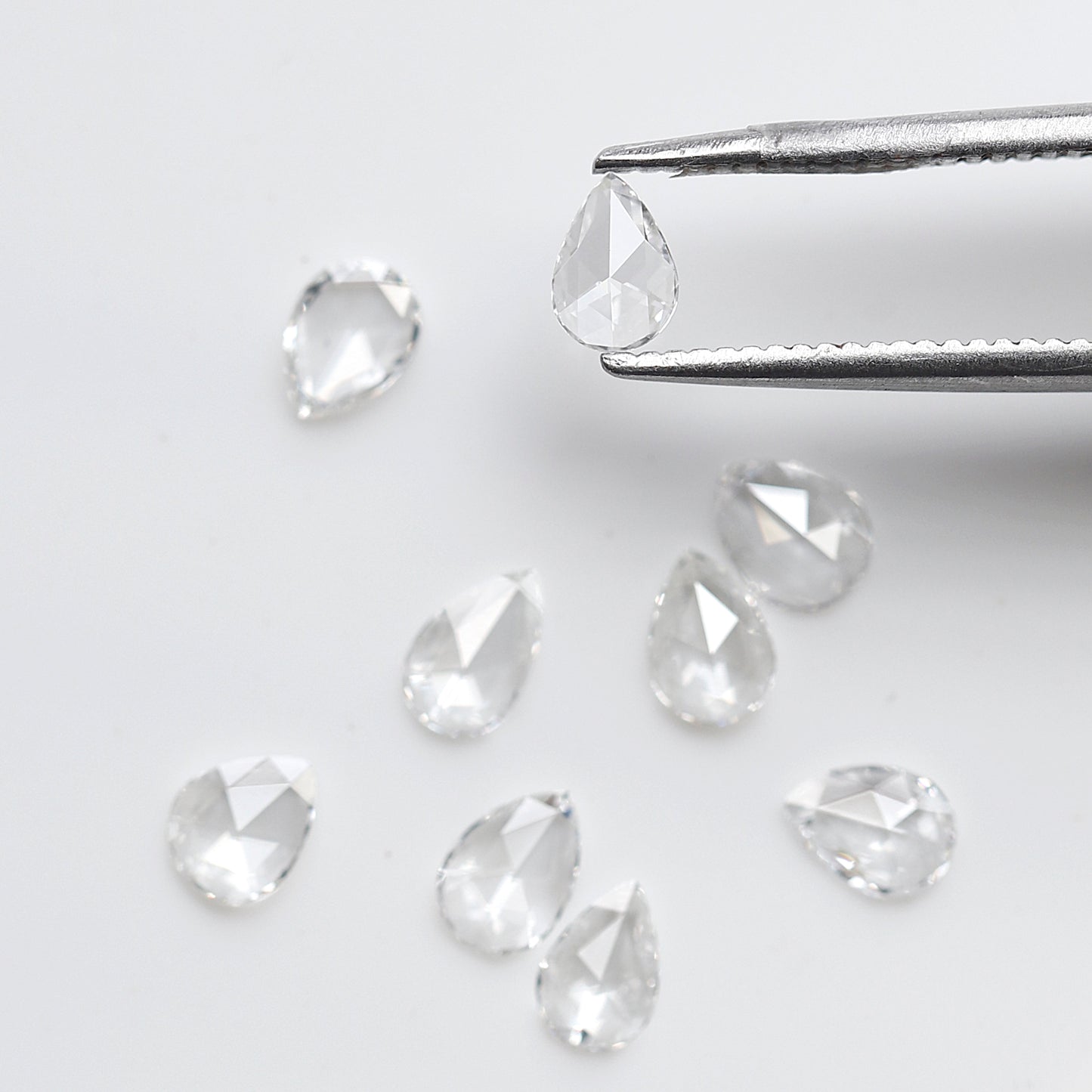 1.03 Ct Pear Rose Cut Diamond Lot, 9 Pcs FG VVS-VS Natural Loose Diamonds 4.5 x 3.3 mm
