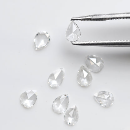 1.03 Ct Pear Rose Cut Diamond Lot, 9 Pcs FG VVS-VS Natural Loose Diamonds 4.5 x 3.3 mm