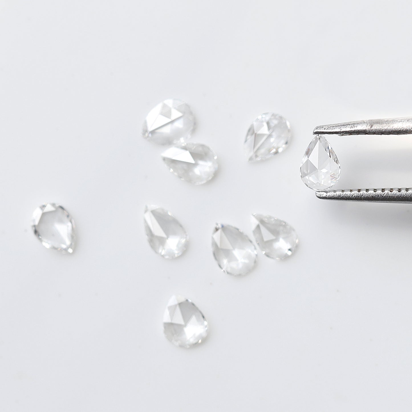1.03 Ct Pear Rose Cut Diamond Lot, 9 Pcs FG VVS-VS Natural Loose Diamonds 4.5 x 3.3 mm