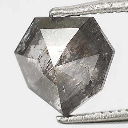 Natural Loose Modified cut Salt and Pepper Diamond, 1.32 CT Grayish Black Earth Mined Diamond For Unique Jewelry