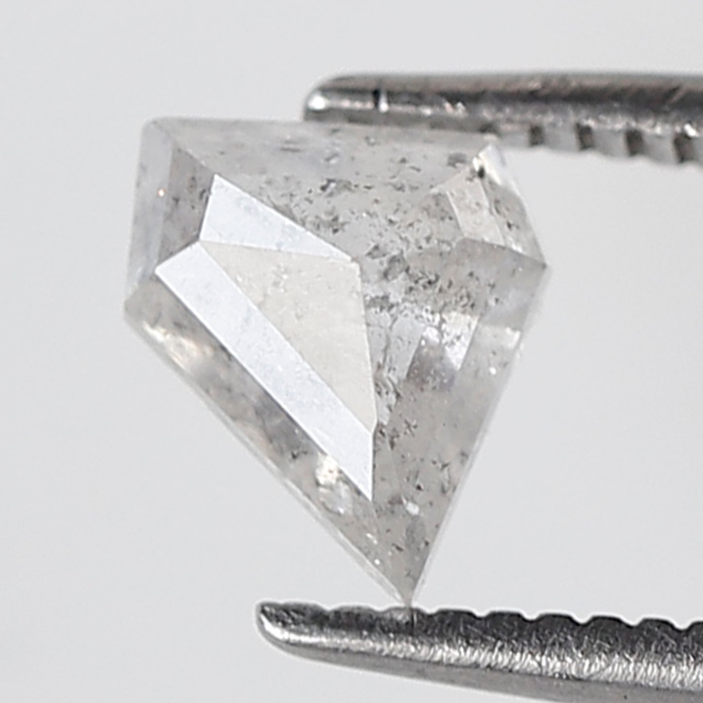 0.80 Ct Geometric Shape Salt and Pepper Diamond 6 MM Translucent White Color Natural Loose Diamond