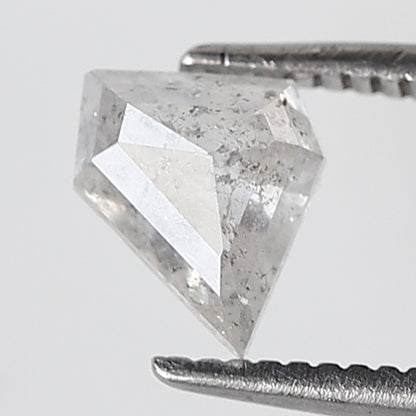 0.80 Ct Geometric Shape Salt and Pepper Diamond 6 MM Translucent White Color Natural Loose Diamond