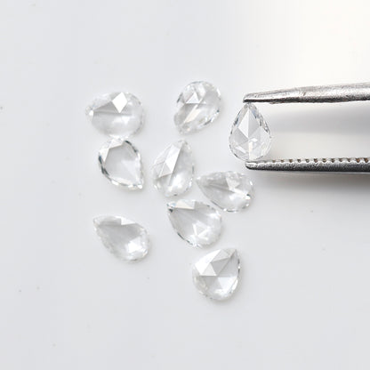 1.03 Ct Pear Rose Cut Diamond Lot, 9 Pcs FG VVS-VS Natural Loose Diamonds 4.5 x 3.3 mm