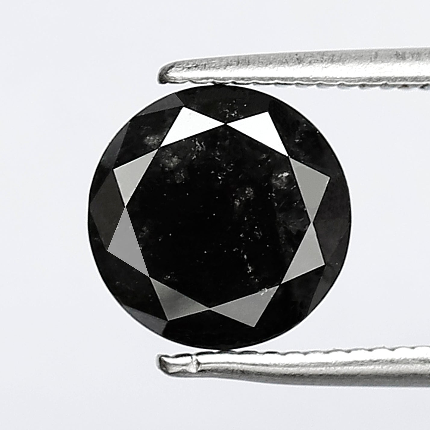 2.48 CT Round Brilliant cut Salt and Pepper Diamond, 7.80 mm Natural Gray Black Ethical Diamond