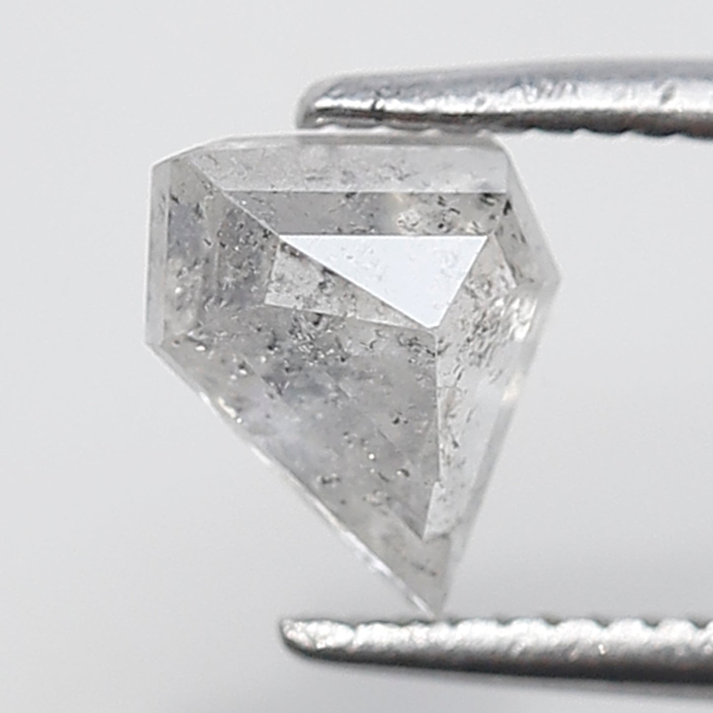 0.80 Ct Geometric Shape Salt and Pepper Diamond 6 MM Translucent White Color Natural Loose Diamond