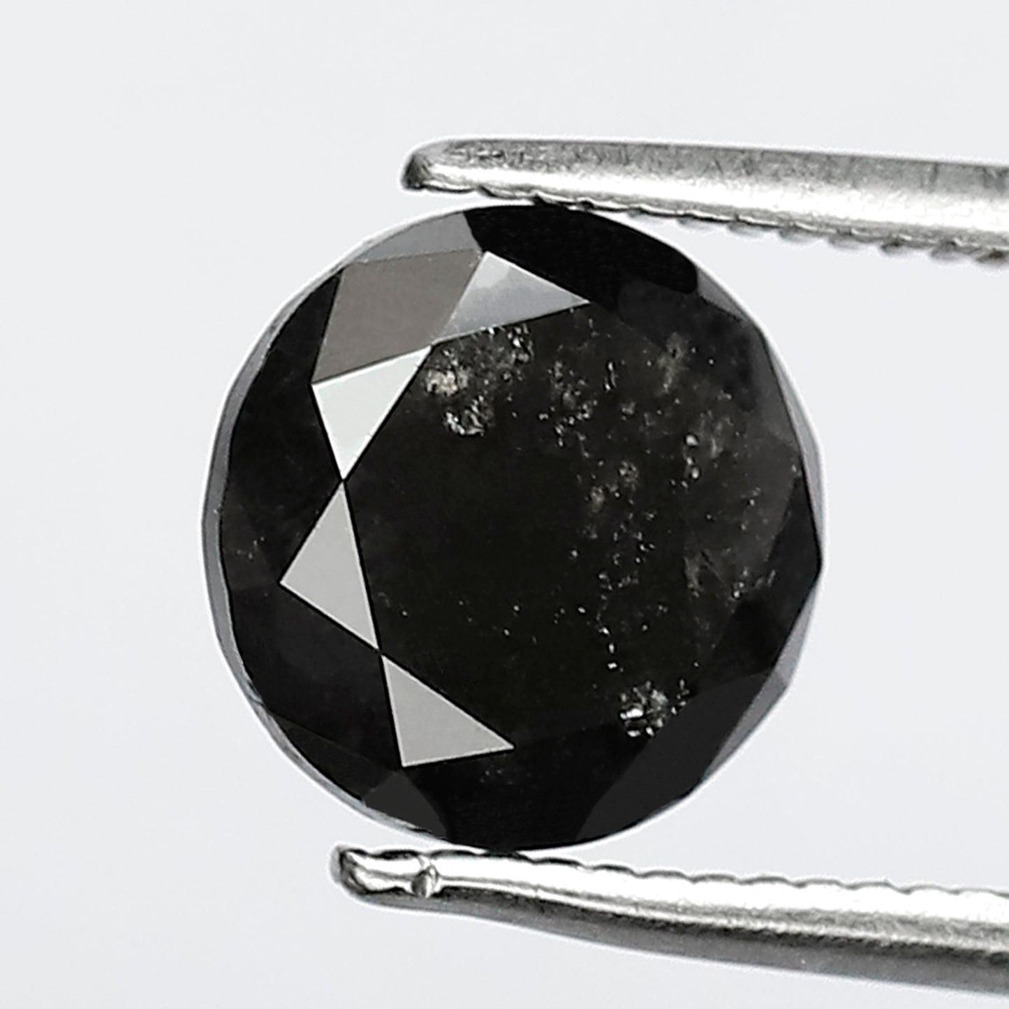 2.48 CT Round Brilliant cut Salt and Pepper Diamond, 7.80 mm Natural Gray Black Ethical Diamond