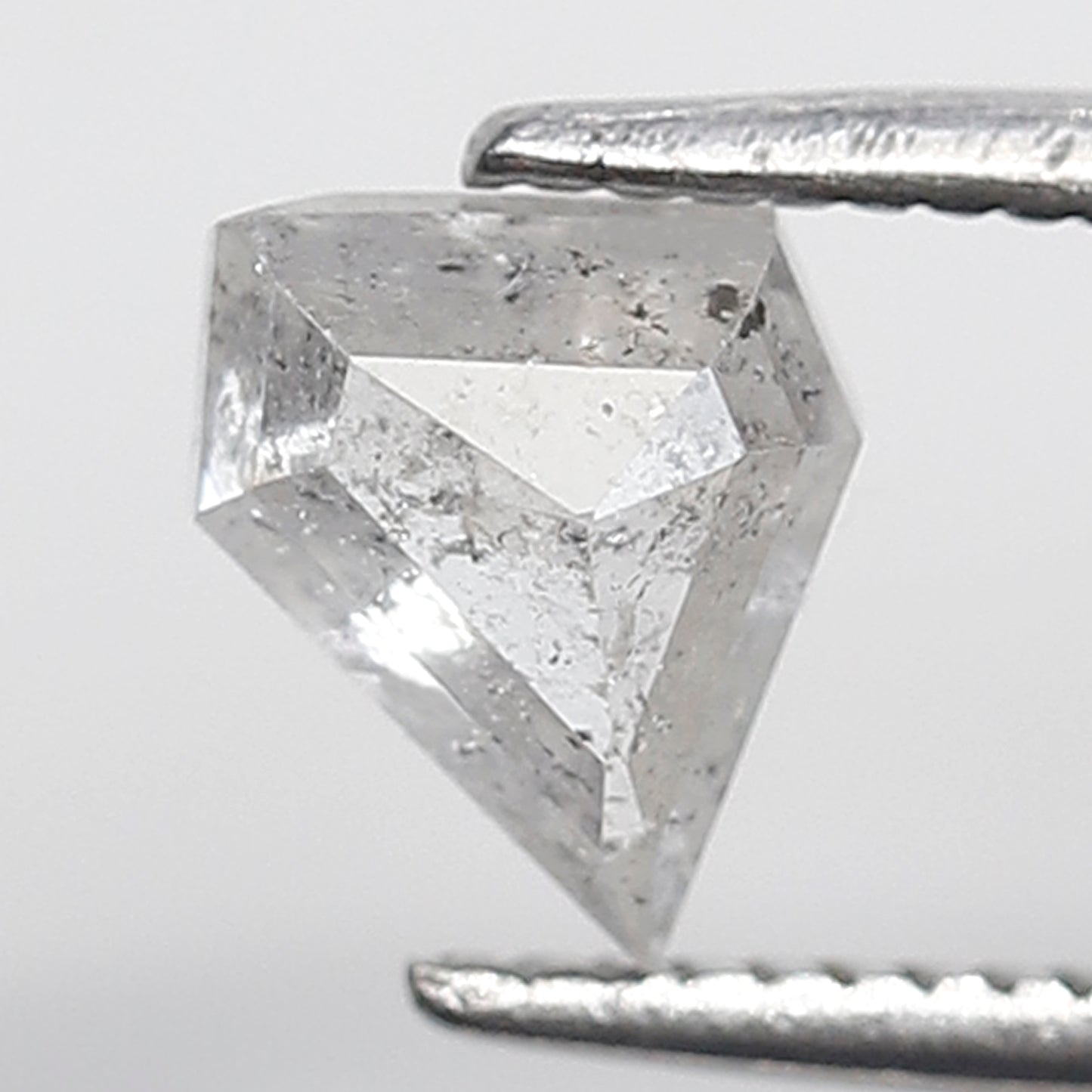 0.80 Ct Geometric Shape Salt and Pepper Diamond 6 MM Translucent White Color Natural Loose Diamond