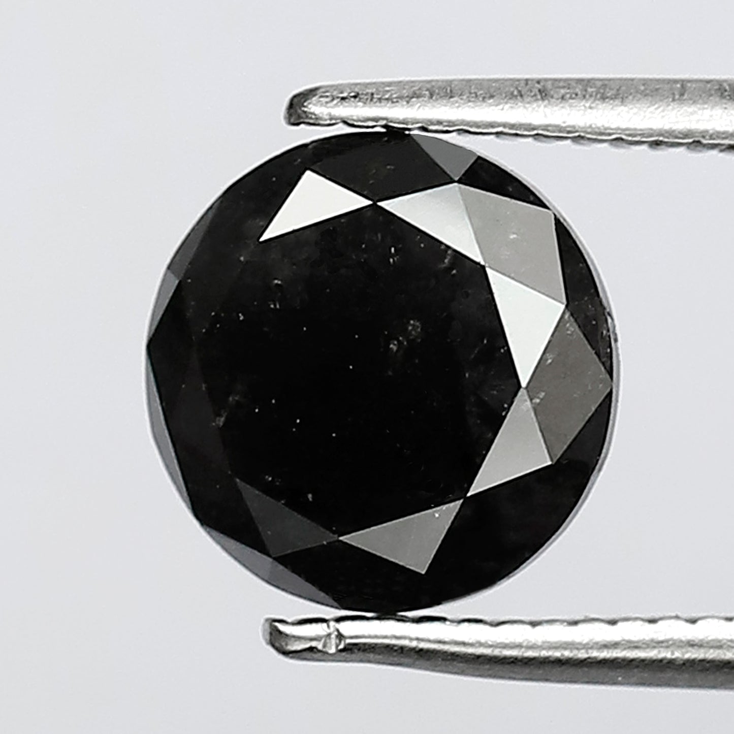 2.48 CT Round Brilliant cut Salt and Pepper Diamond, 7.80 mm Natural Gray Black Ethical Diamond