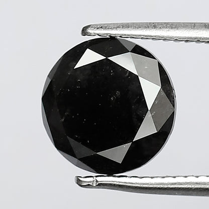 2.48 CT Round Brilliant cut Salt and Pepper Diamond, 7.80 mm Natural Gray Black Ethical Diamond