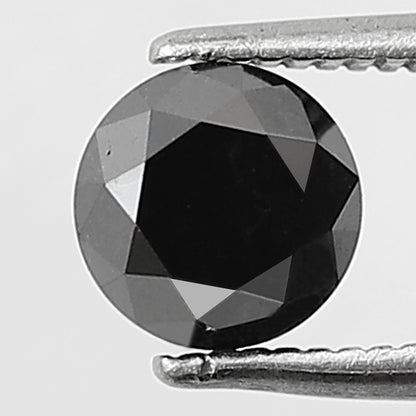 Round Brilliant Cut 1.13 CT Black Diamond, Natural Treated Loose Diamond for Women Ring Setting