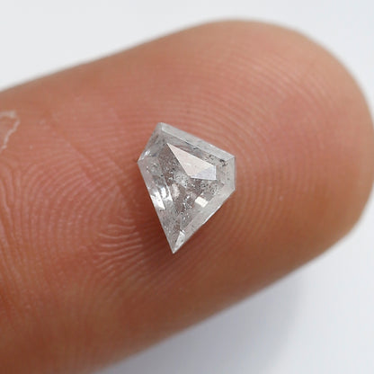 0.80 Ct Geometric Shape Salt and Pepper Diamond 6 MM Translucent White Color Natural Loose Diamond