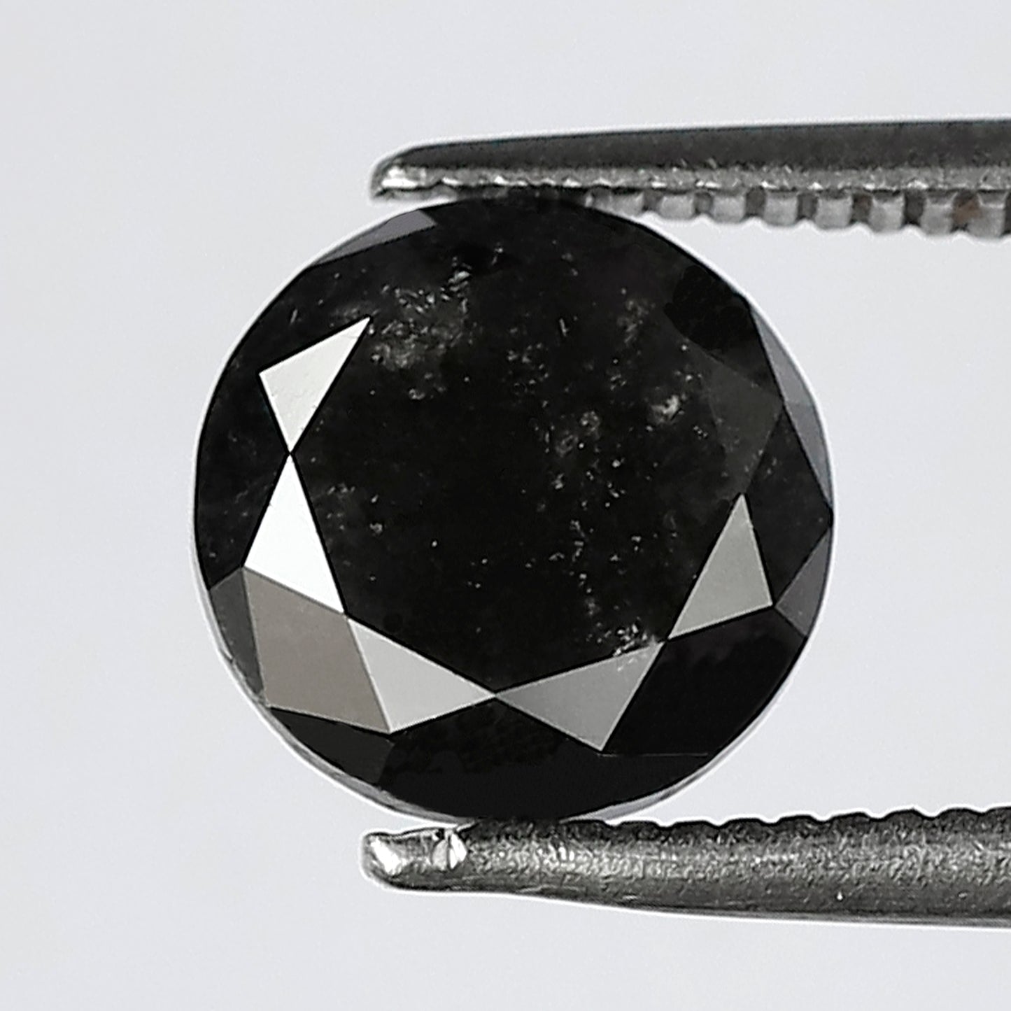 2.48 CT Round Brilliant cut Salt and Pepper Diamond, 7.80 mm Natural Gray Black Ethical Diamond