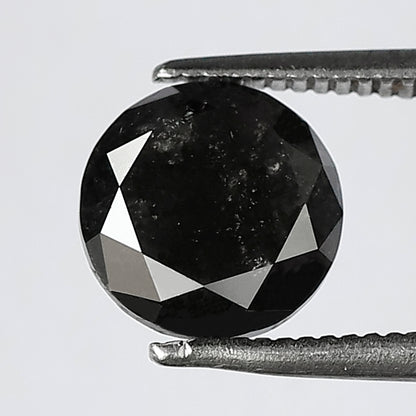 2.48 CT Round Brilliant cut Salt and Pepper Diamond, 7.80 mm Natural Gray Black Ethical Diamond