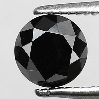 Round Brilliant Cut 1.13 CT Black Diamond, Natural Treated Loose Diamond for Women Ring Setting