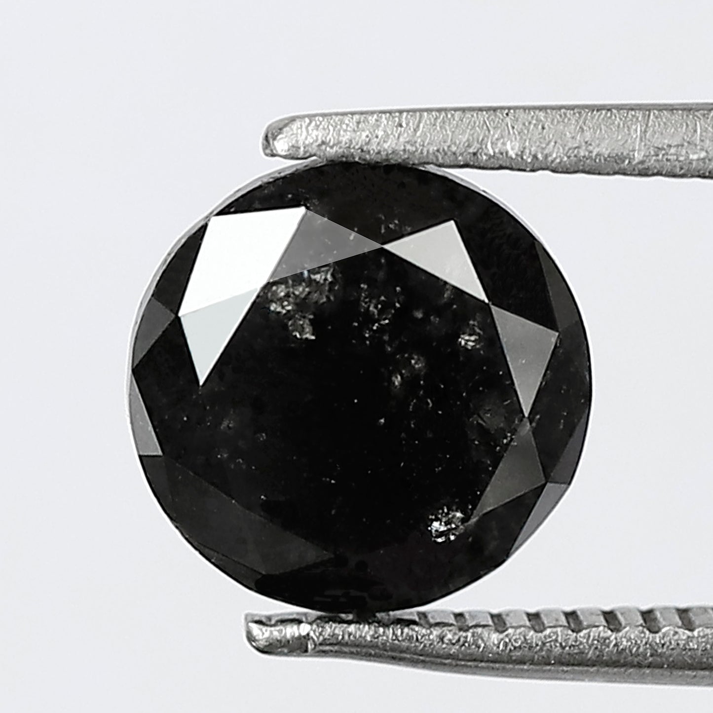 2.48 CT Round Brilliant cut Salt and Pepper Diamond, 7.80 mm Natural Gray Black Ethical Diamond