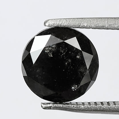 2.48 CT Round Brilliant cut Salt and Pepper Diamond, 7.80 mm Natural Gray Black Ethical Diamond