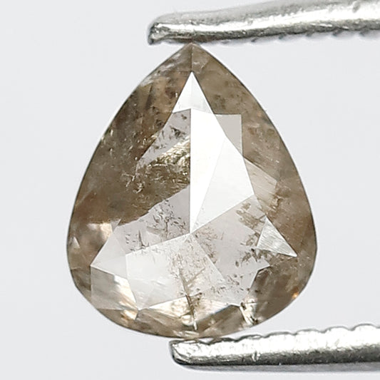 0.81 CT Gorgeous Pear Shape Transparent Gleaming Icy Brownish Loose Salt and Pepper Diamond ideal for making Alternative Wedding Ring