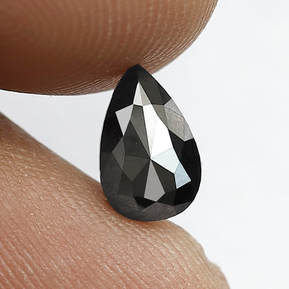 1.06 CT Pear Shape Loose Diamond, Natural Treated Black Earth Mined Diamond For Anniversary Ring Gift