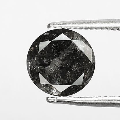 Natural 1.80 CT Gray Black Salt and Pepper Diamond, Round Brilliant Cut Loose Ethical Diamond for Engagement Ring and Custom Jewelry