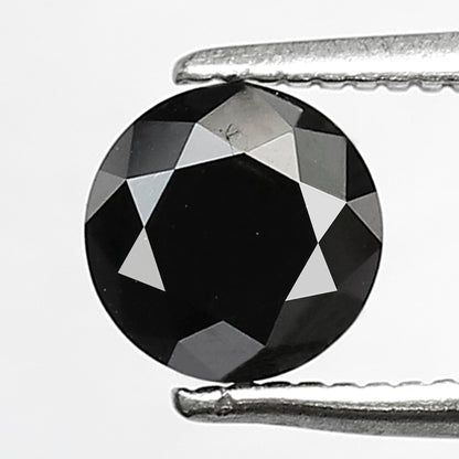 Natural Treated 1.13 CT Black Diamond Round Brilliant Cut, Loose Ethical Stone for Women Engagement Ring