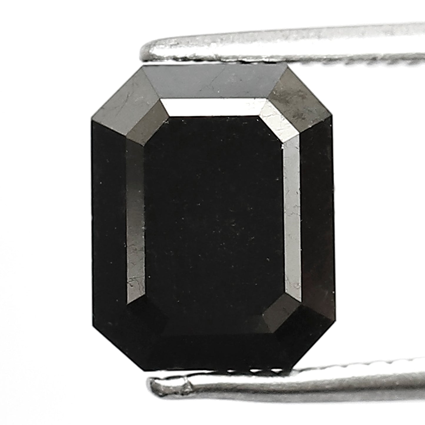 3.33 CT Emerald Shape Black Diamond, Loose Ethical Natural Treated Diamond for Engagement & Bridal Ring
