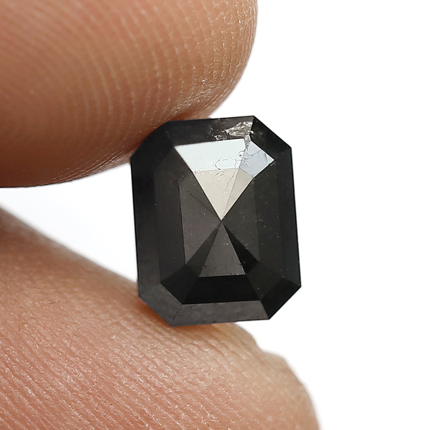 3.33 CT Emerald Shape Black Diamond, Loose Ethical Natural Treated Diamond for Engagement & Bridal Ring