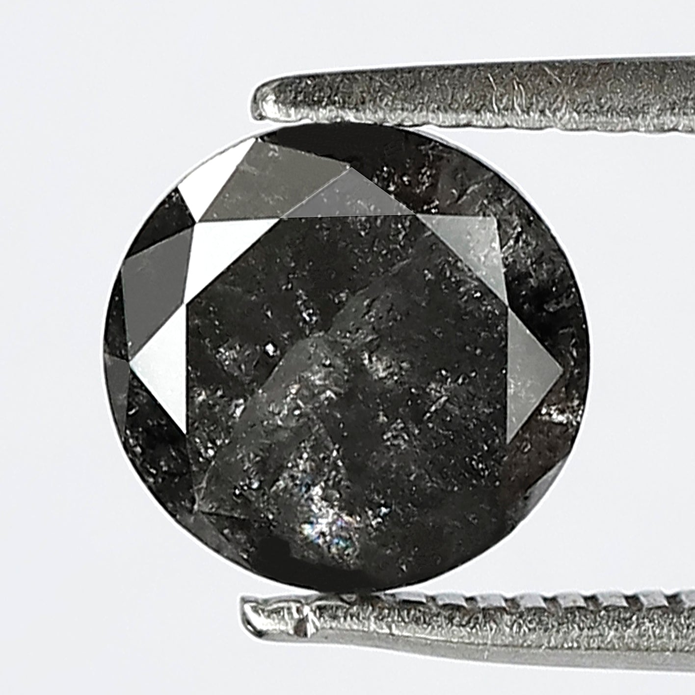 Natural 1.80 CT Gray Black Salt and Pepper Diamond, Round Brilliant Cut Loose Ethical Diamond for Engagement Ring and Custom Jewelry