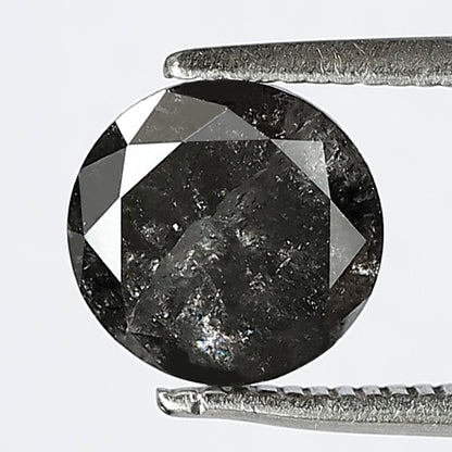 Natural 1.80 CT Gray Black Salt and Pepper Diamond, Round Brilliant Cut Loose Ethical Diamond for Engagement Ring and Custom Jewelry