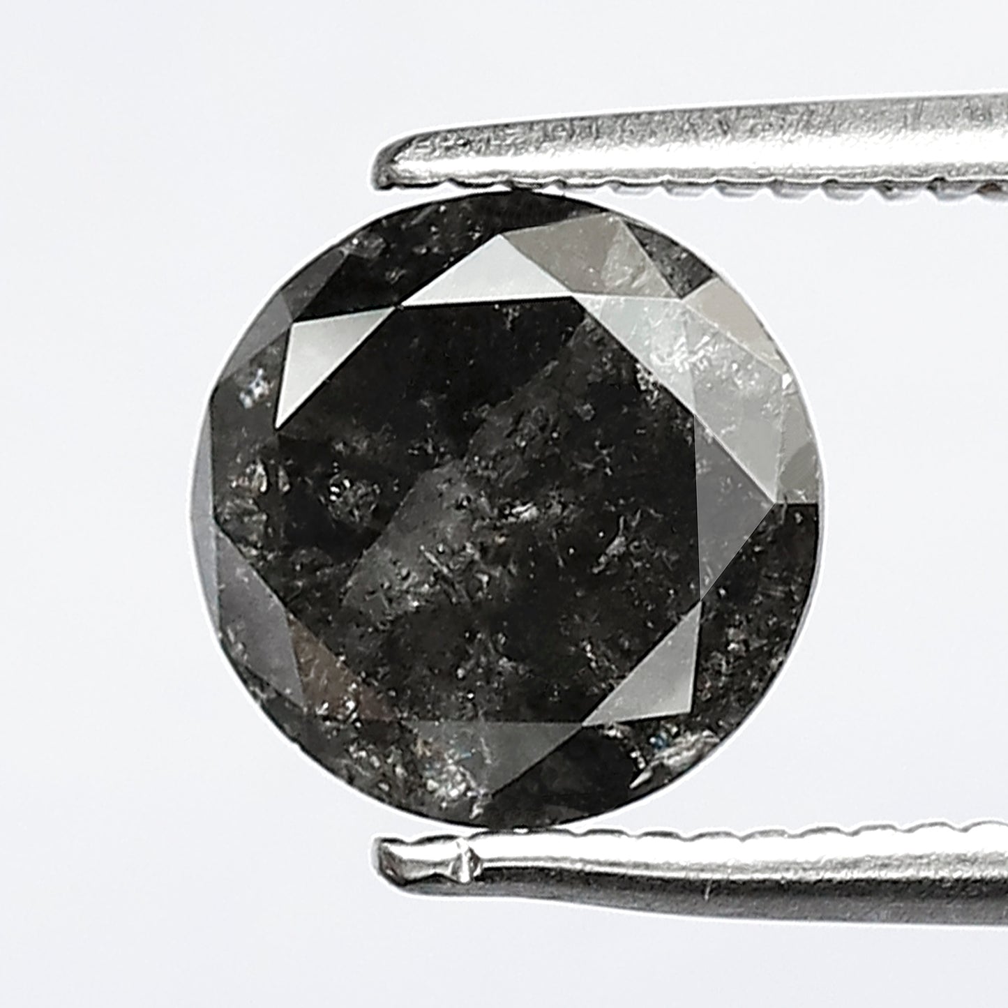 Natural 1.80 CT Gray Black Salt and Pepper Diamond, Round Brilliant Cut Loose Ethical Diamond for Engagement Ring and Custom Jewelry