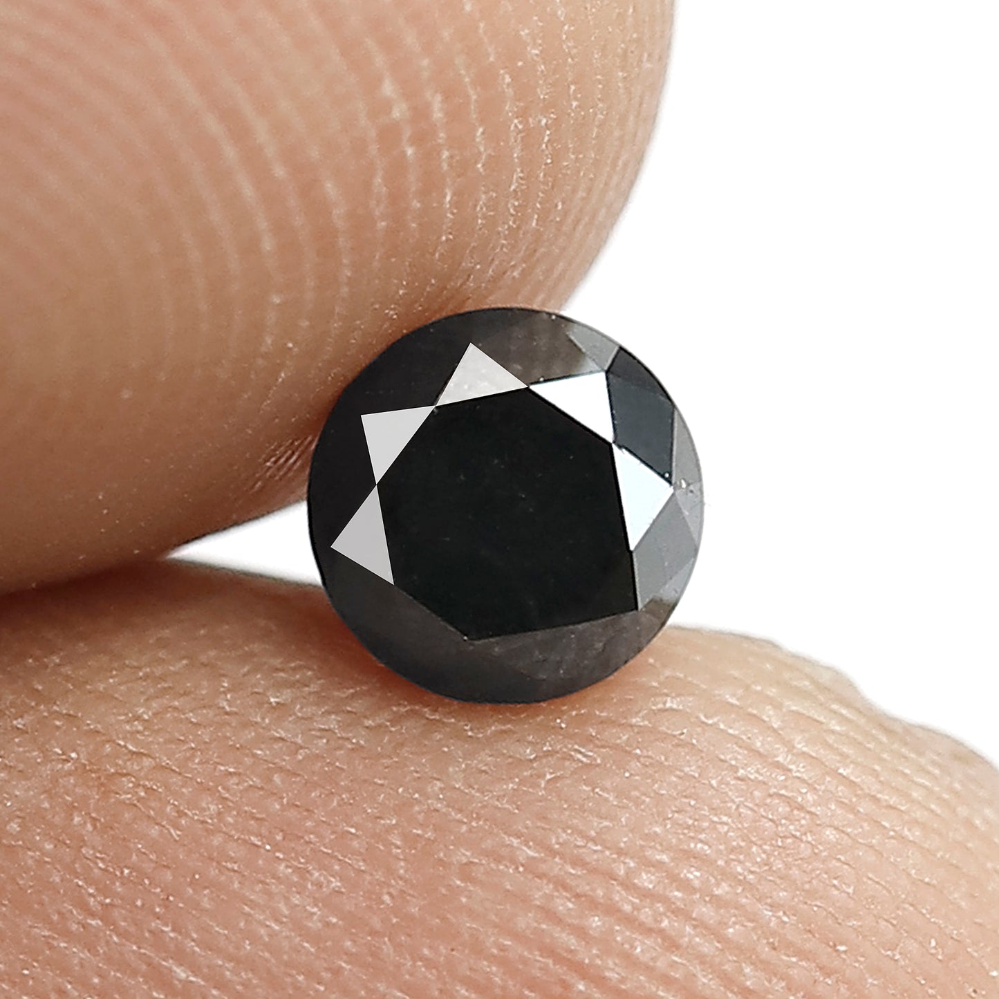 Natural Treated 0.84 CT Black Diamond, 5.10 mm Round Brilliant Cut Loose Diamond for Custom Bridal Jewelry