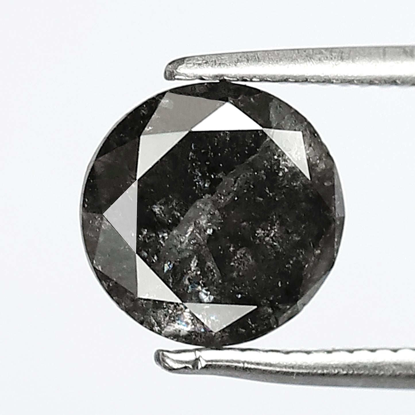 Natural 1.80 CT Gray Black Salt and Pepper Diamond, Round Brilliant Cut Loose Ethical Diamond for Engagement Ring and Custom Jewelry
