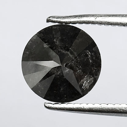 Natural 1.80 CT Gray Black Salt and Pepper Diamond, Round Brilliant Cut Loose Ethical Diamond for Engagement Ring and Custom Jewelry