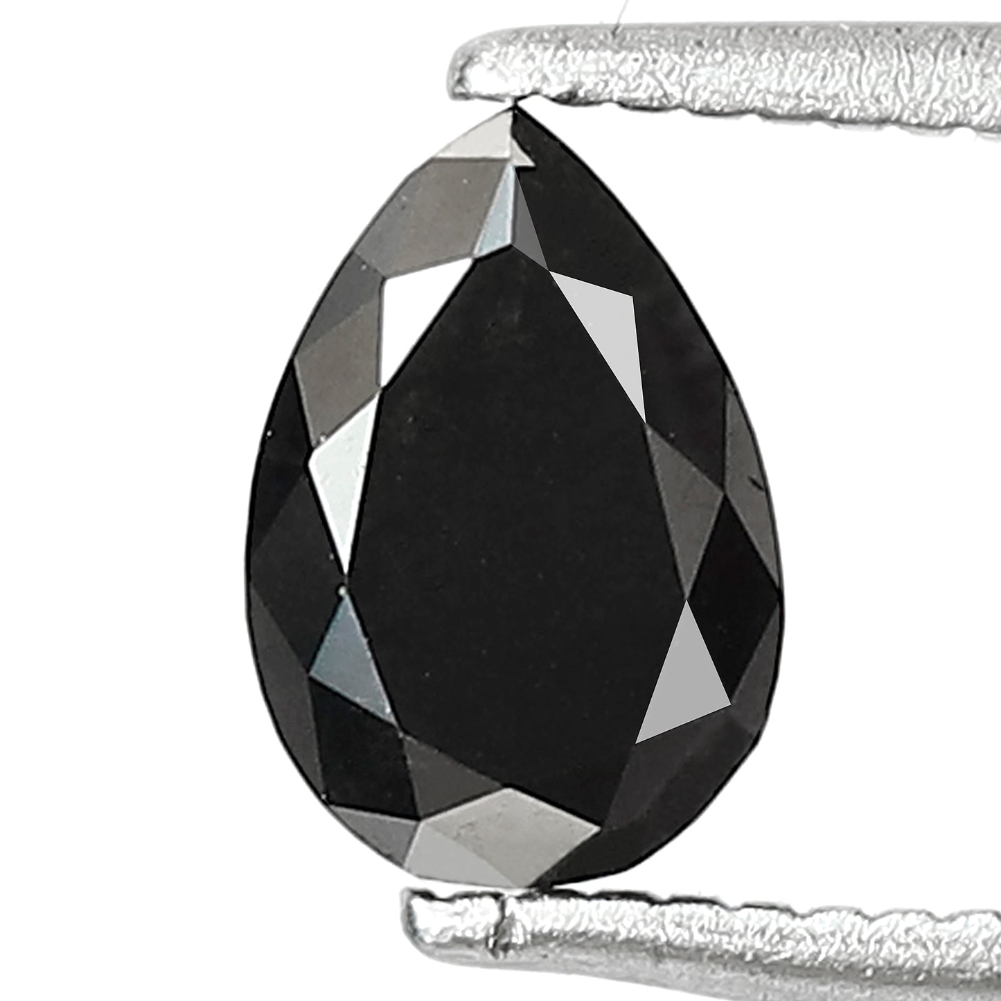 0.97 CT Loose Pear Shape Black Diamond, Natural Treated Earth Mined Diamond for Custom Jewelry