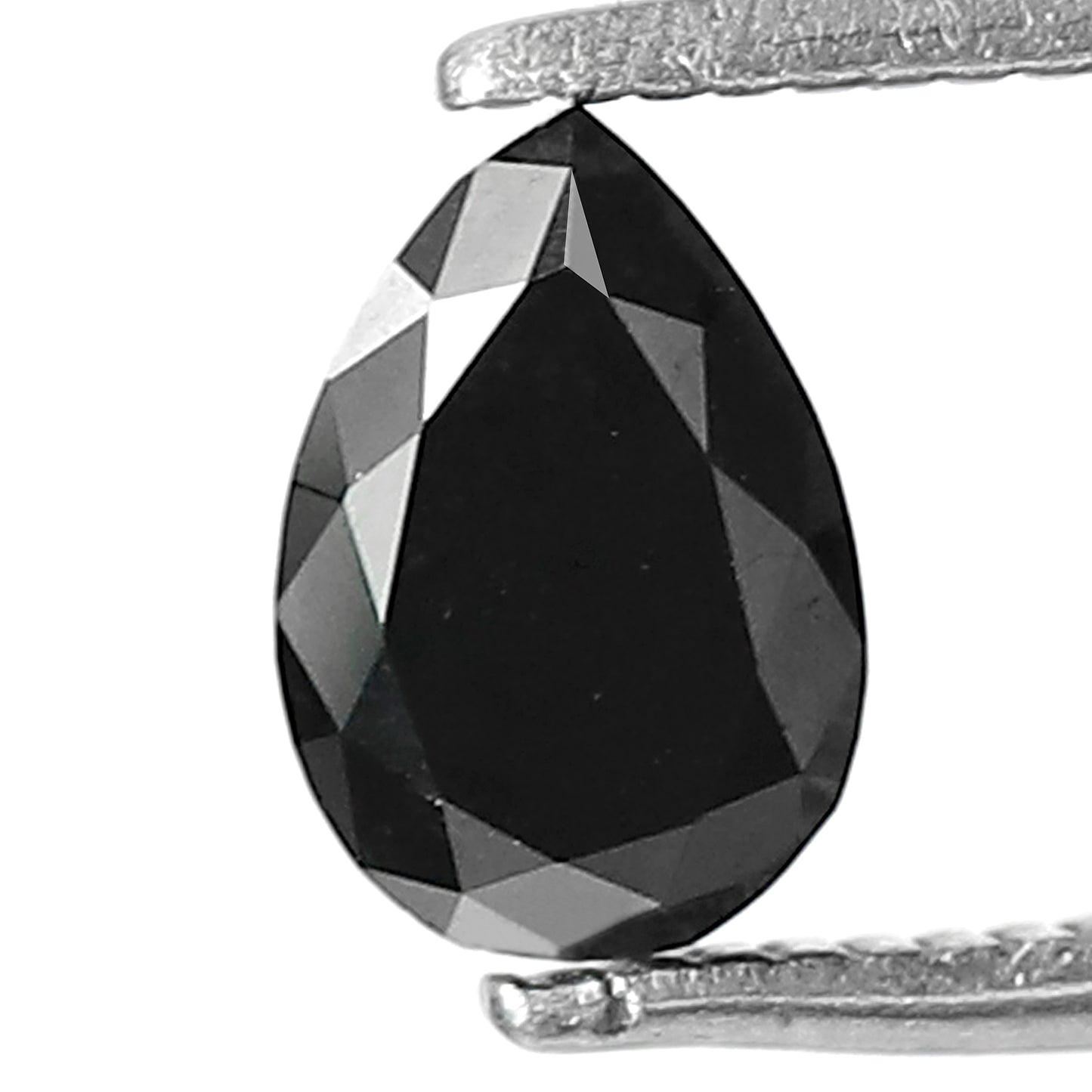 0.97 CT Loose Pear Shape Black Diamond, Natural Treated Earth Mined Diamond for Custom Jewelry