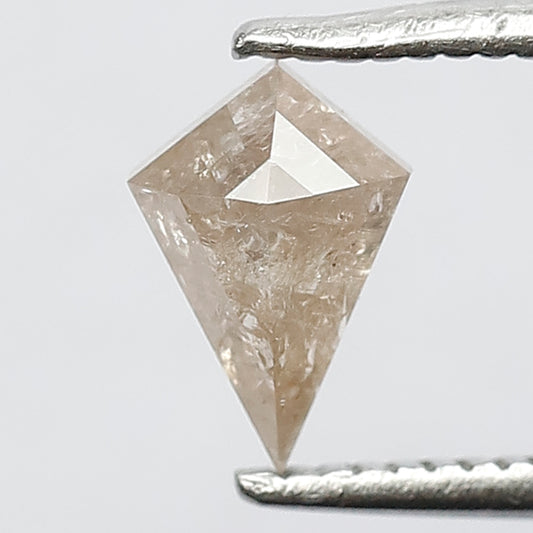 0.57 CT 7 MM Flat Back Light Toned Fancy Natural Pink Brown Loose Kite Shape Rustic Diamond ideal for making Body Piercing Jewelry