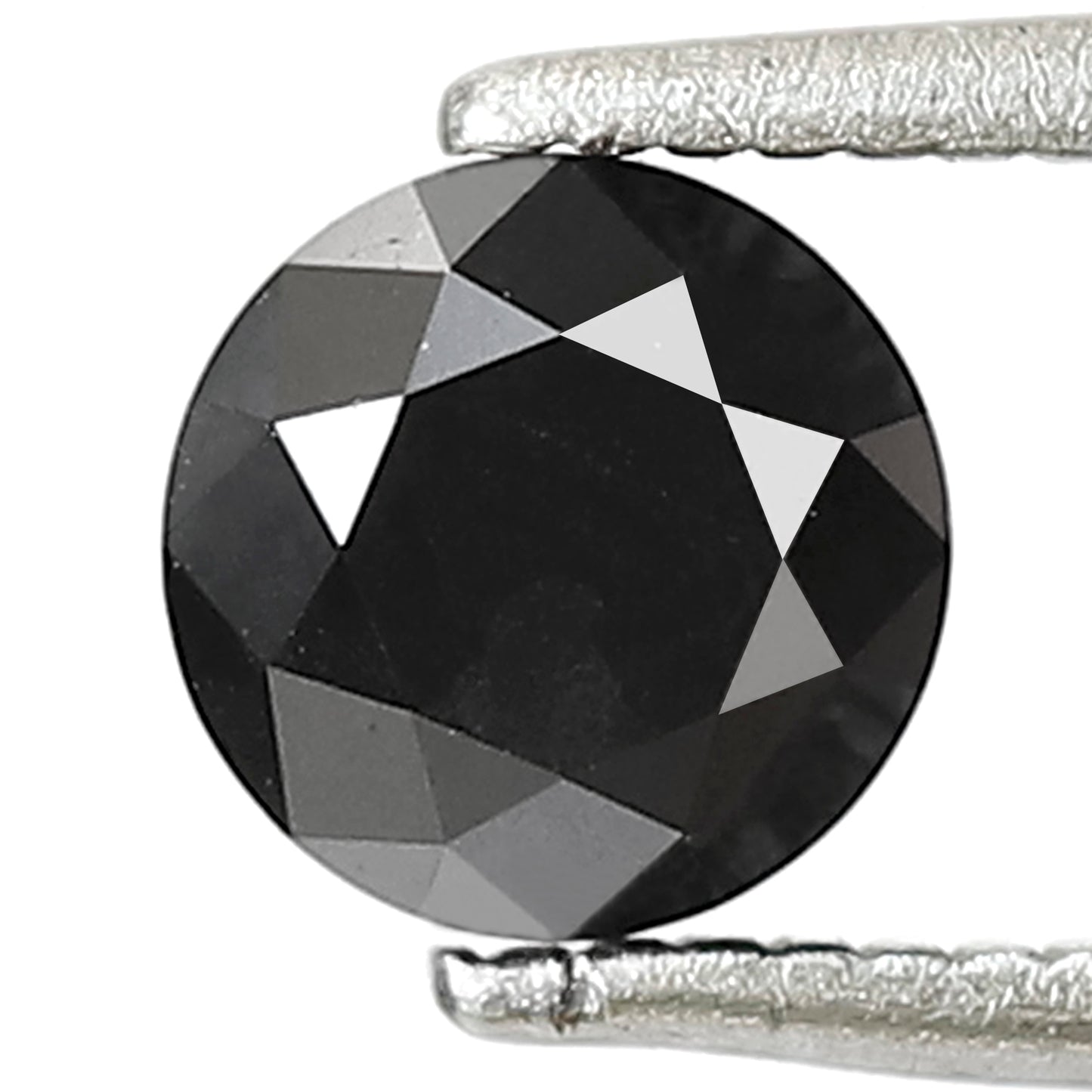 0.88 CT Round Brilliant cut Loose Diamond, 5.40 x 5.40 mm Natural Treated Black Ethical Diamond