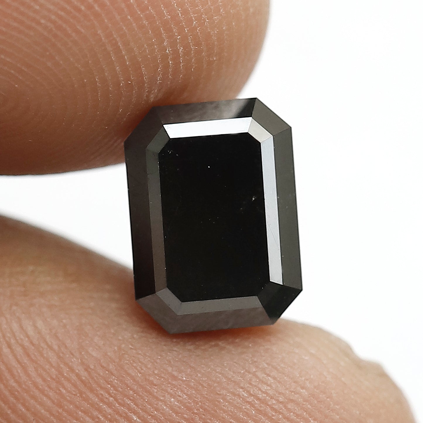 Natural Treated 4.25 CT Black Diamond Emerald Cut, Loose Ethical Diamond for Wedding & Engagement Ring