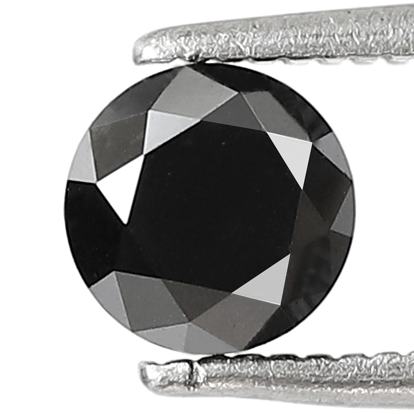 0.88 CT Round Brilliant Cut Loose Black Diamond, Natural Treated Ethical Diamond for Proposal Ring