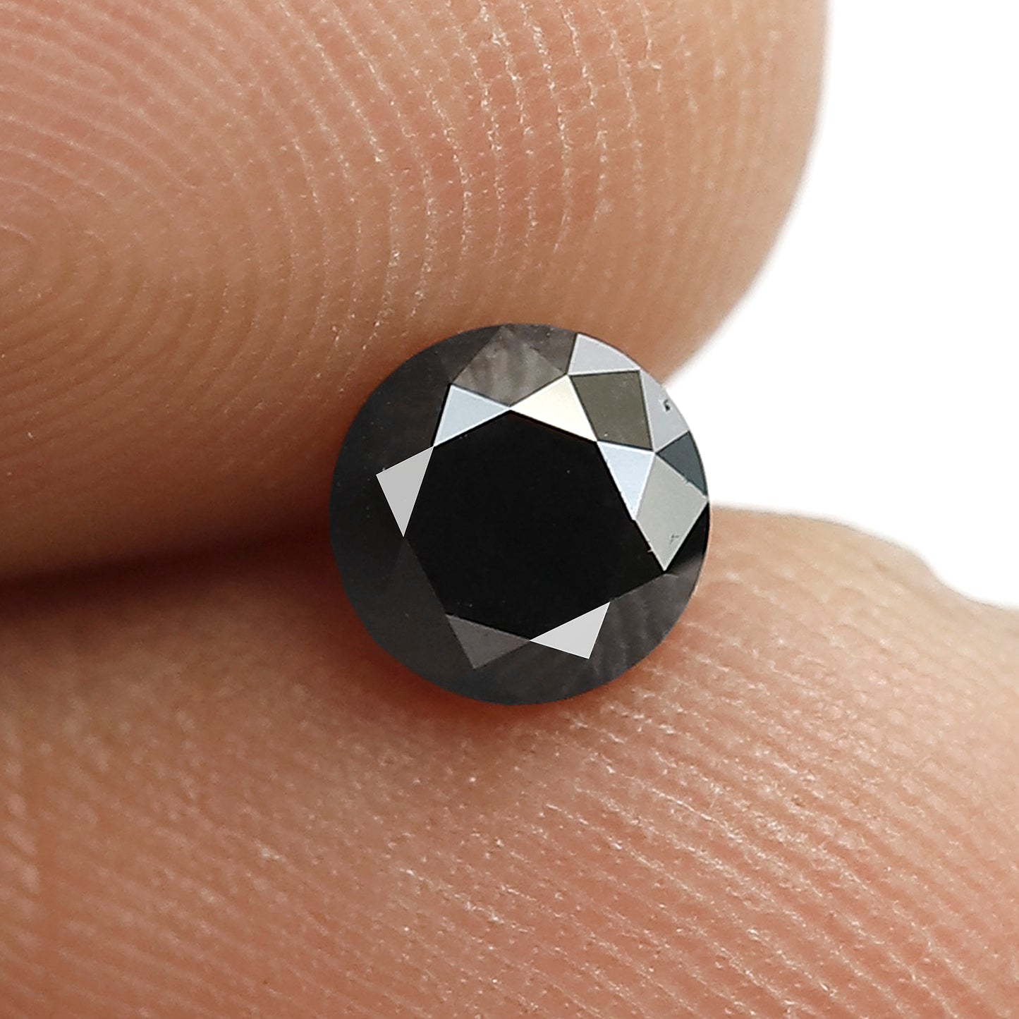 0.88 CT Round Brilliant Cut Loose Black Diamond, Natural Treated Ethical Diamond for Proposal Ring