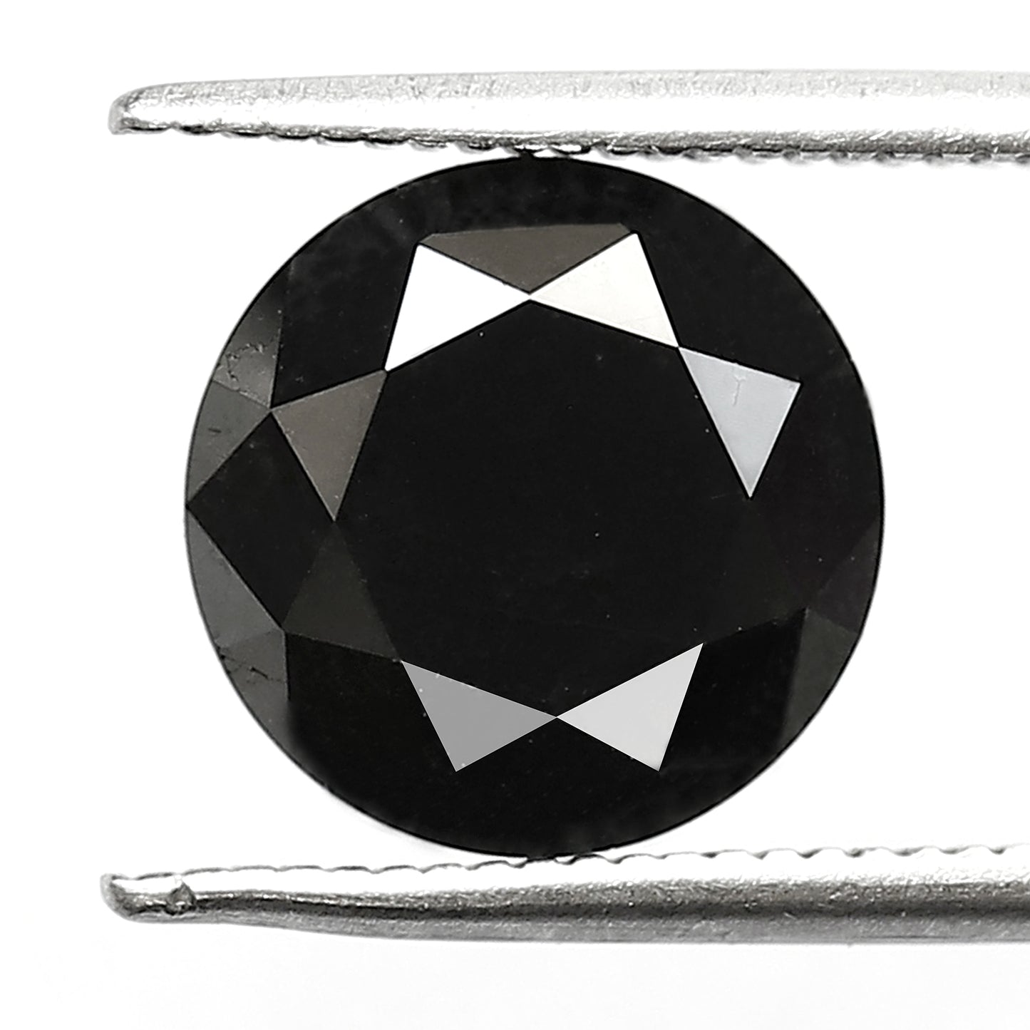 Natural Treated 3.79 CT Black Diamond Round Brilliant Cut, Loose Conflict Free Diamond for Engagement Ring
