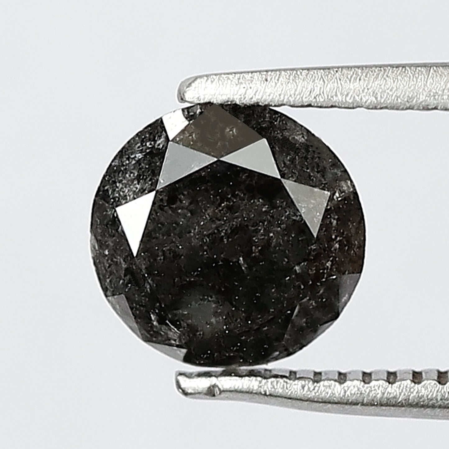 1.44 CT Gray Black Round Brilliant Salt and Pepper Diamond, Natural Ethical Loose Diamond for Engagement Ring, Wedding Jewelry Stone