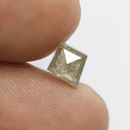 0.92 CT Natural Green Sparkling Kite Shape Step Cut Loose Natural Salt and Pepper Rustic Diamond ideal for making Stylish Design Pendant