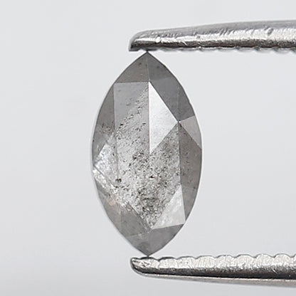 0.46 Ct Marquise Shape Salt and Pepper Diamond 6 MM Grey Black Color Natural Loose Diamond