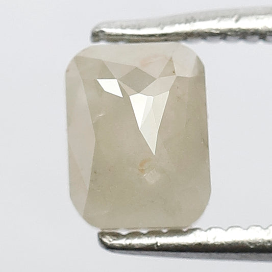 0.96 CT Marvelous Loose Emerald Shape Fancy White Charming Multi Faceted Salt and Pepper Diamond perfect for Jane Setting Ring