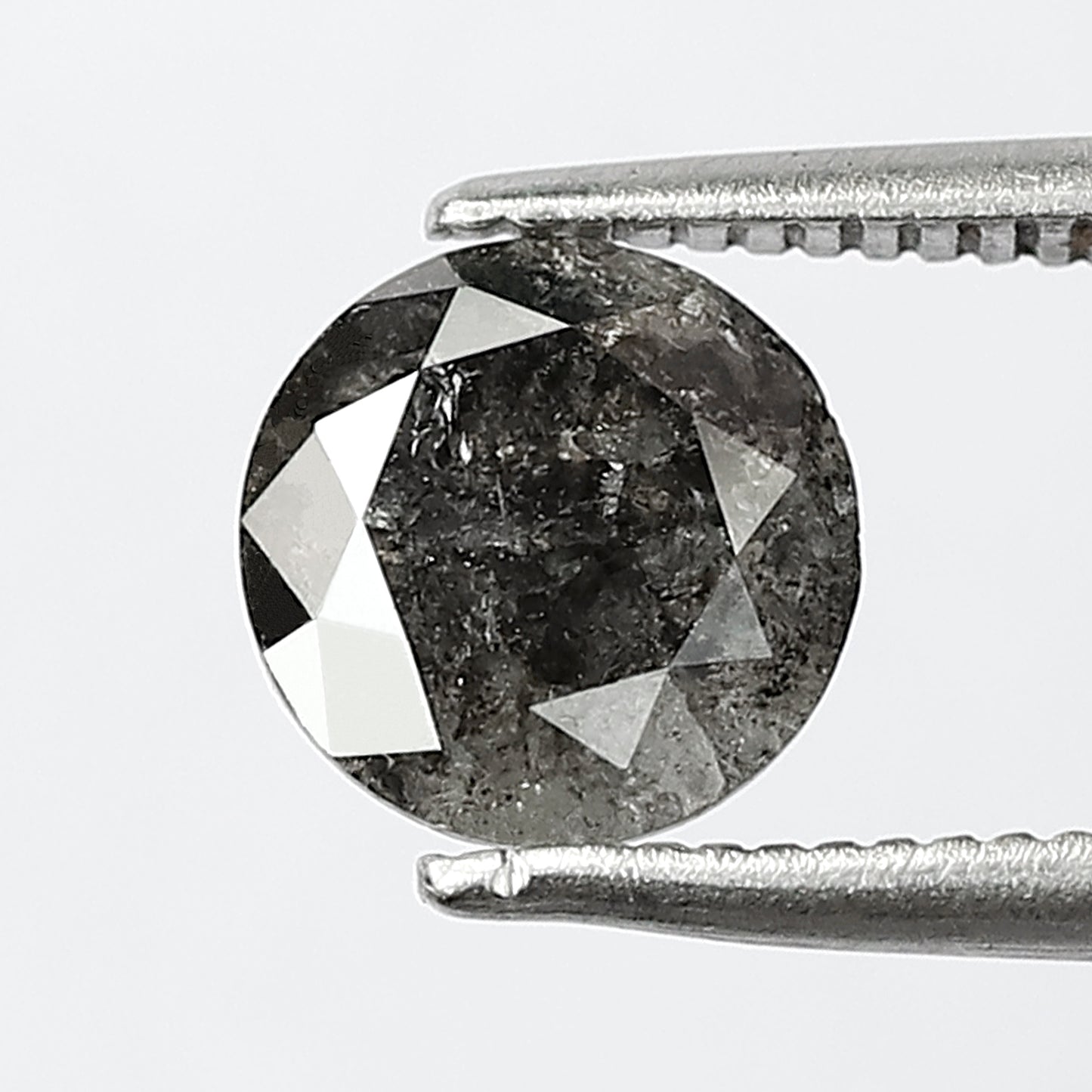 1.20 CT Round Brilliant Cut Loose Salt and Pepper Diamond, 6.80 mm Gray Black Natural Diamond for Bridal Ring, Ethical Wedding Jewelry Stone