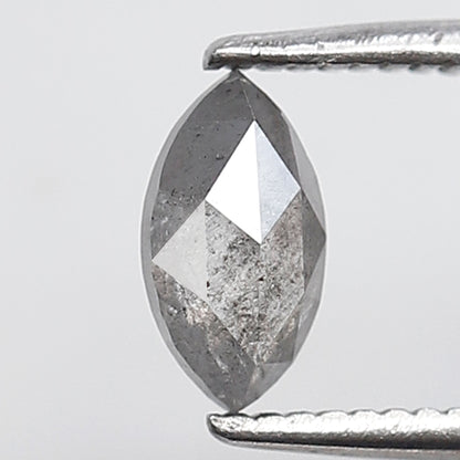 0.46 Ct Marquise Shape Salt and Pepper Diamond 6 MM Grey Black Color Natural Loose Diamond