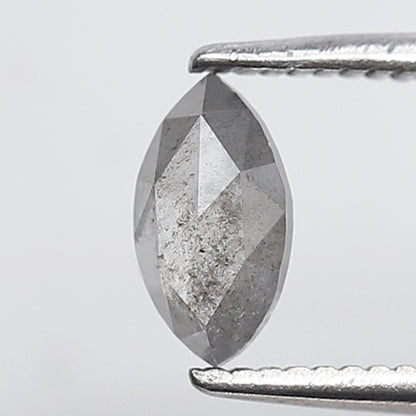 0.46 Ct Marquise Shape Salt and Pepper Diamond 6 MM Grey Black Color Natural Loose Diamond
