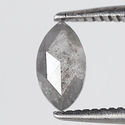 0.46 Ct Marquise Shape Salt and Pepper Diamond 6 MM Grey Black Color Natural Loose Diamond