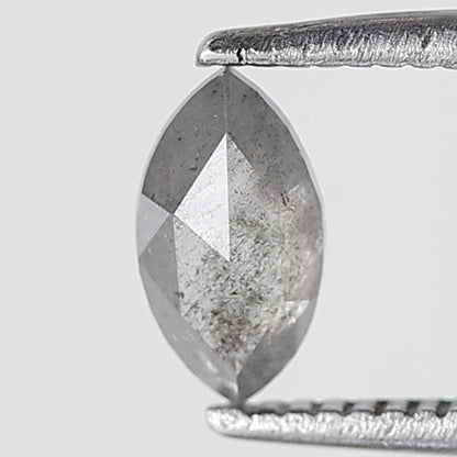 0.46 Ct Marquise Shape Salt and Pepper Diamond 6 MM Grey Black Color Natural Loose Diamond